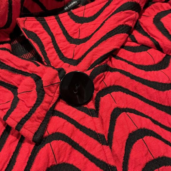 Ali Miles Jacket 3/4 Sleeve Psychedelic Retro Grunge Goth Avant Garde Red Medium - Picture 7 of 9